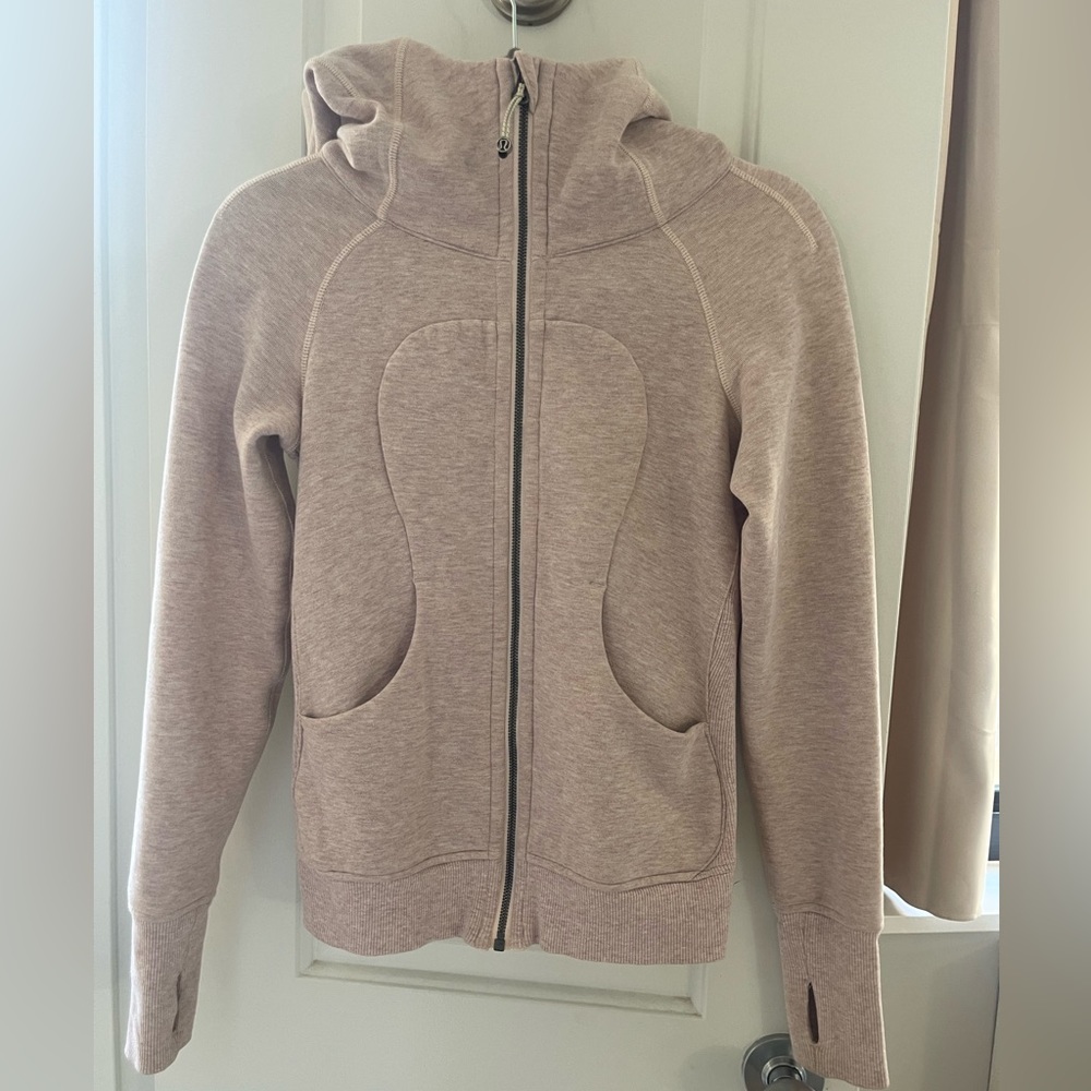 Pale pink full zip lulu lemon scuba